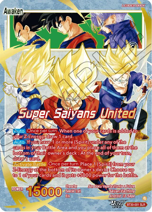 Son Goku, Vegeta, & Trunks 「BT30-001_PR」「EN」