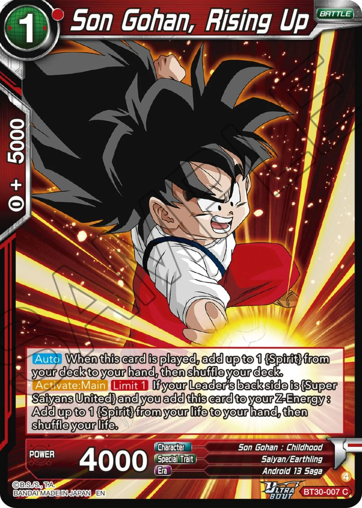 Son Gohan, Rising Up 「BT30-007」「EN」