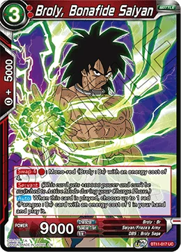 Broly, Bonafide Saiyan 「BT11-017」「EN」