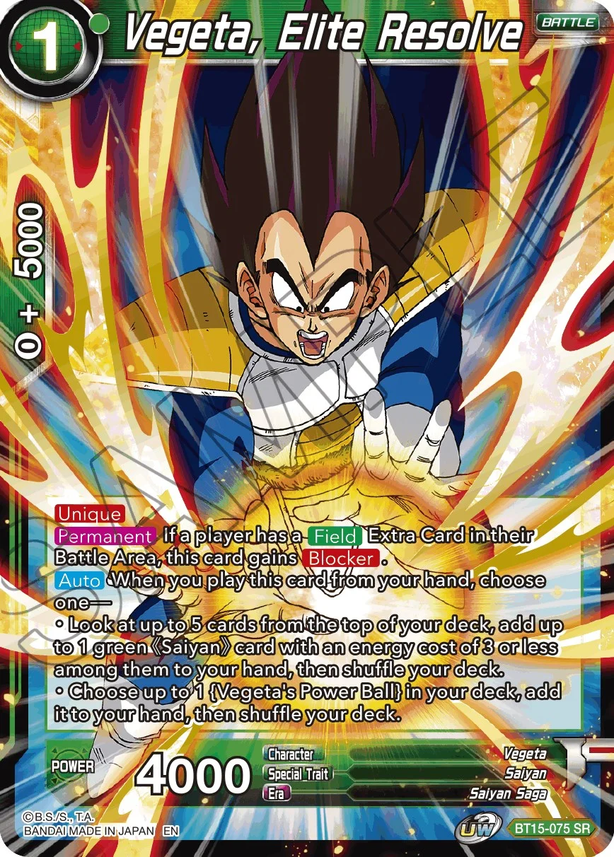 Vegeta, Elite Resolve 「BT15-075」「EN」