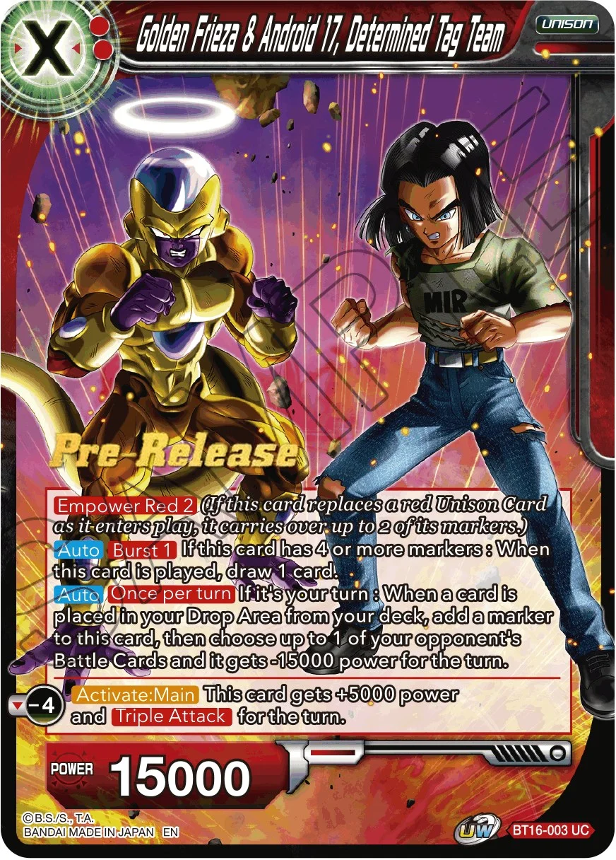 Golden Frieza & Android 17, Determined Tag Team 「BT16-003」「EN」