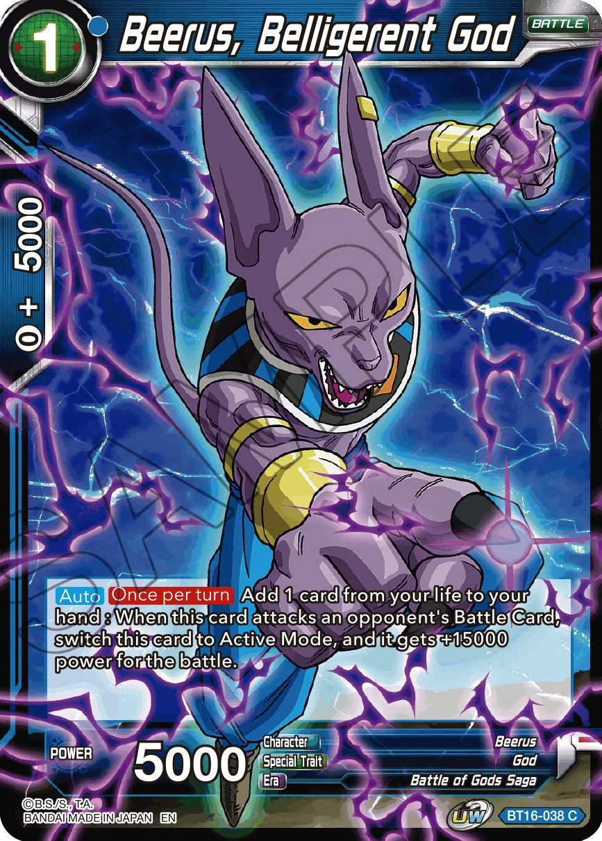 Beerus, Belligerent God 「BT16-038」「EN」