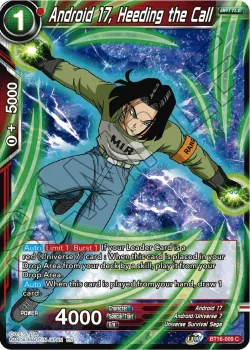 Android 17, Heeding the Call #BT16-009 · Dragon Ball Super CCG