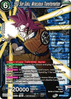 SSG Son Goku, Miraculous Transformation #BT16-024_SPR02 · Dragon Ball Super CCG