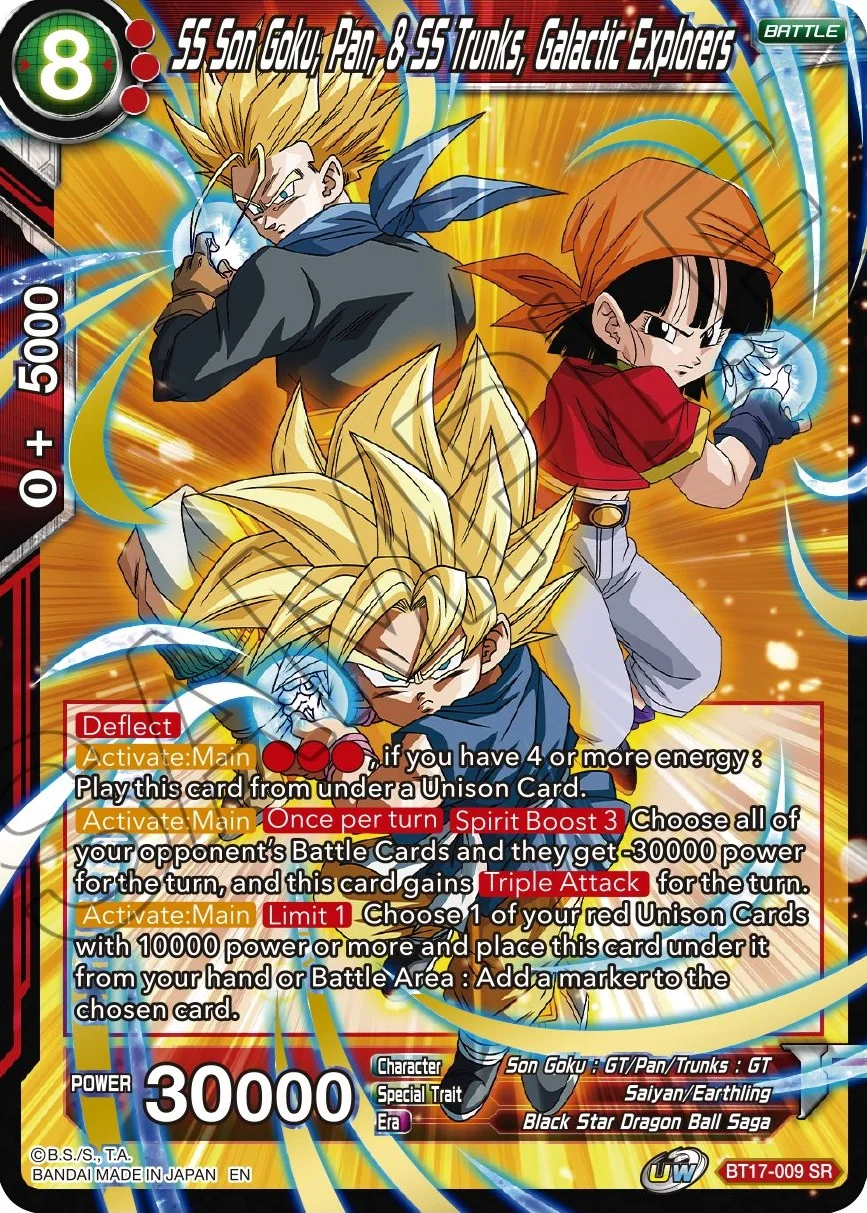 SS Son Goku, Pan, & SS Trunks, Galactic Explorers 「BT17-009_SPR」「EN」