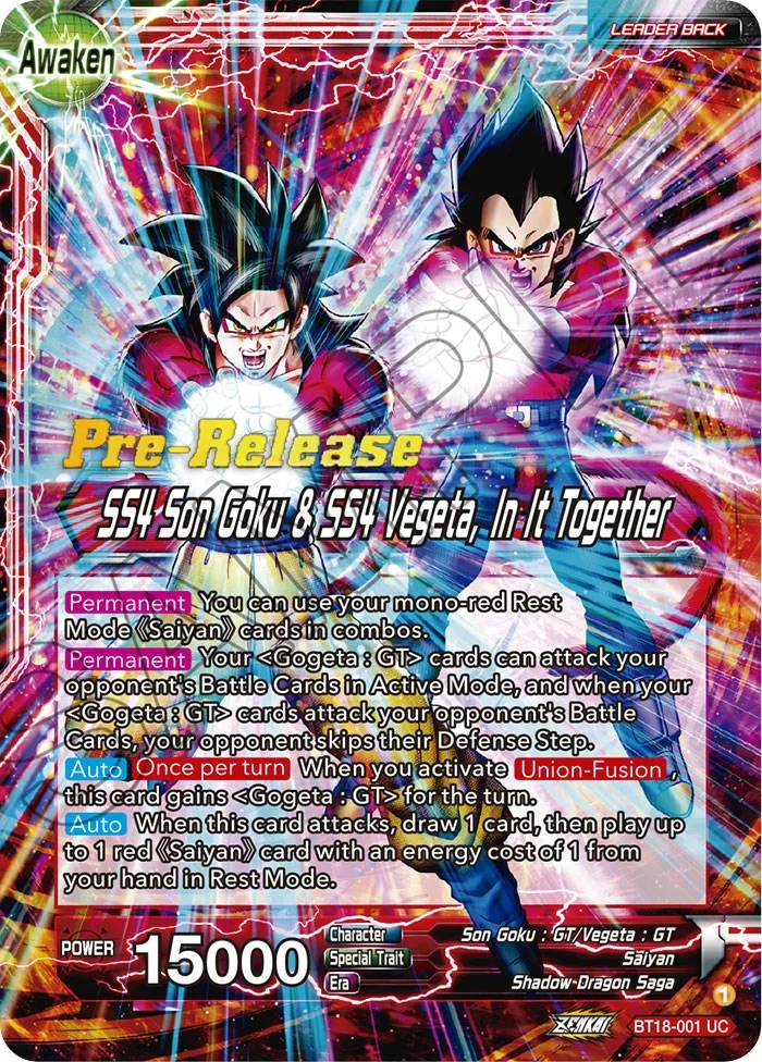 Son Goku & Vegeta 「BT18-001」「EN」