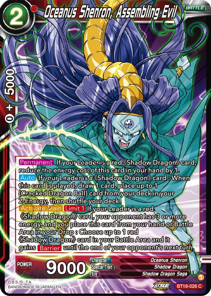 Oceanus Shenron, Assembling Evil 「BT18-026」「EN」