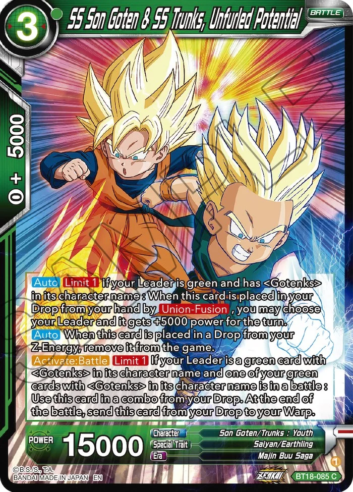SS Son Goten & SS Trunks, Unfurled Potential 「BT18-085」「EN」