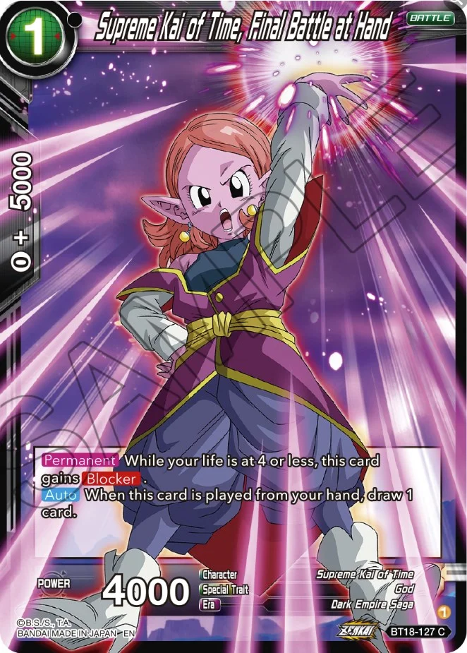 Supreme Kai of Time, Final Battle at Hand 「BT18-127_PR」「EN」