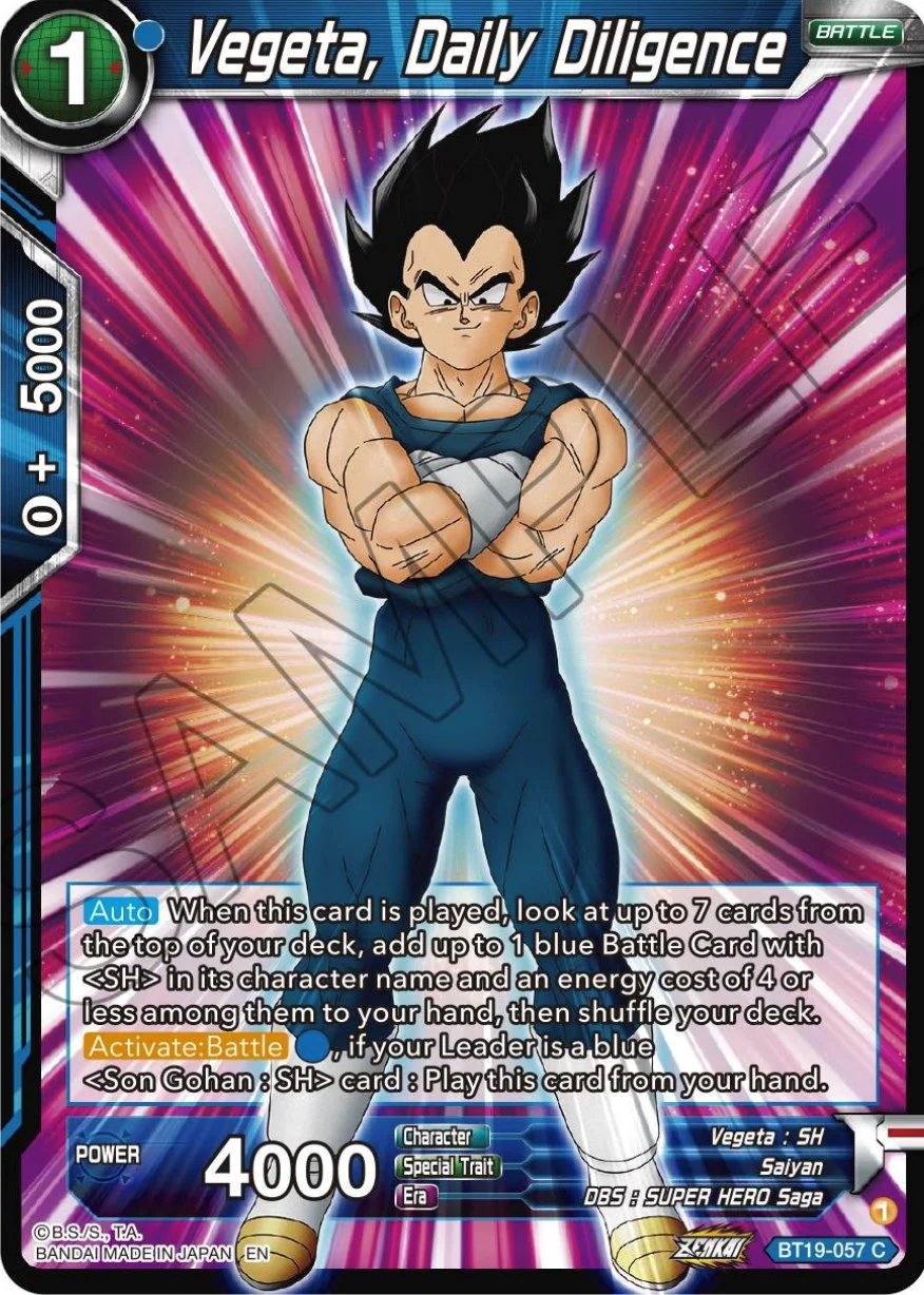 Vegeta, Daily Diligence 「BT19-057」「EN」