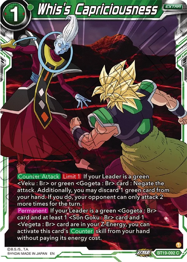 Whis's Capriciousness 「BT19-092」「EN」