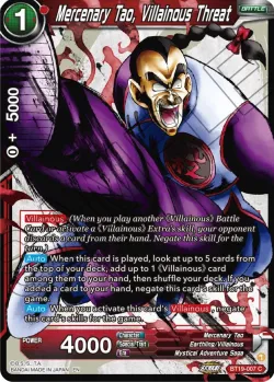 Mercenary Tao, Villainous Threat #BT19-007 · Dragon Ball Super: Masters