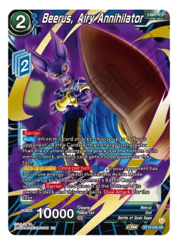 Beerus, Airy Annihilator #BT19-036 · Dragon Ball Super: Masters