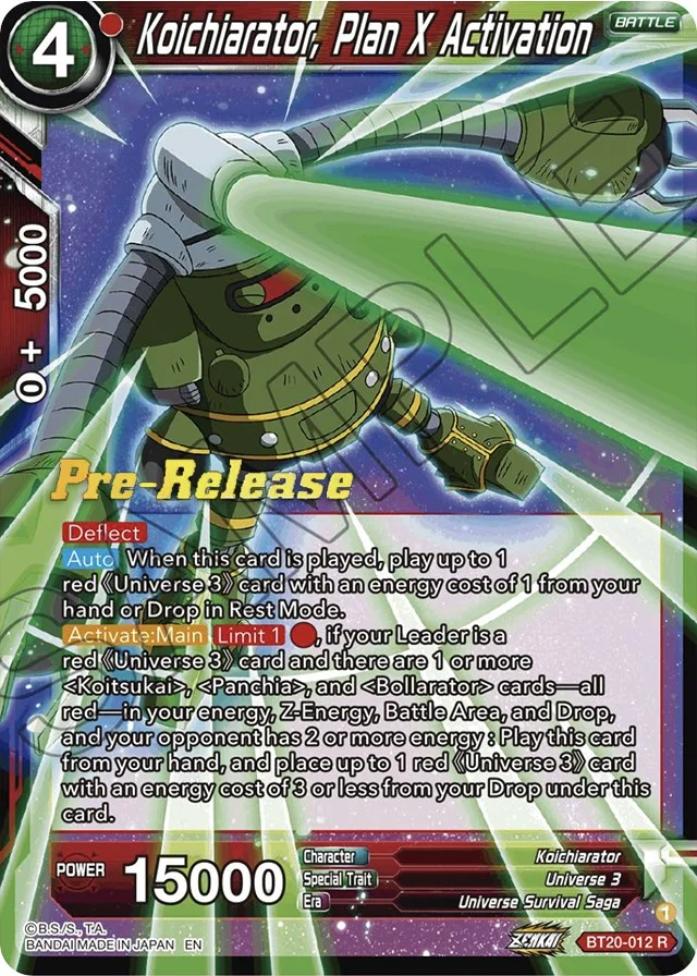 Koichiarator, Plan X Activation 「BT20-012」「EN」