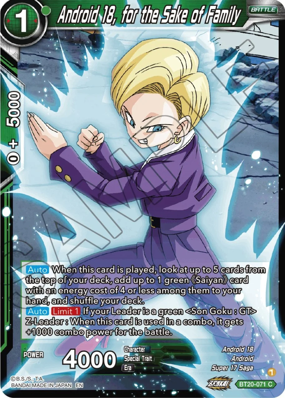 Android 18, for the Sake of Family 「BT20-071_PR」「EN」