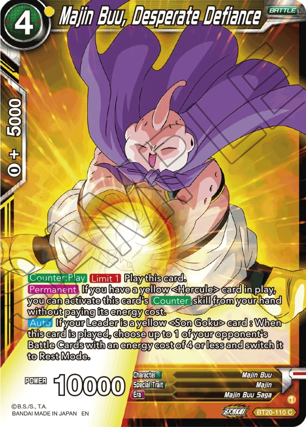 Majin Buu, Desperate Defiance 「BT20-110」「EN」