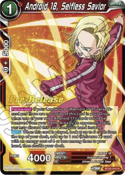 Android 18, Selfless Savior #BT20-010 · Dragon Ball Super: Masters