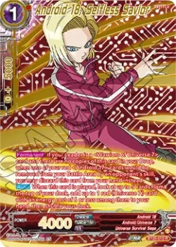 Android 18, Selfless Savior #BT20-010_PR02 · Dragon Ball Super: Masters
