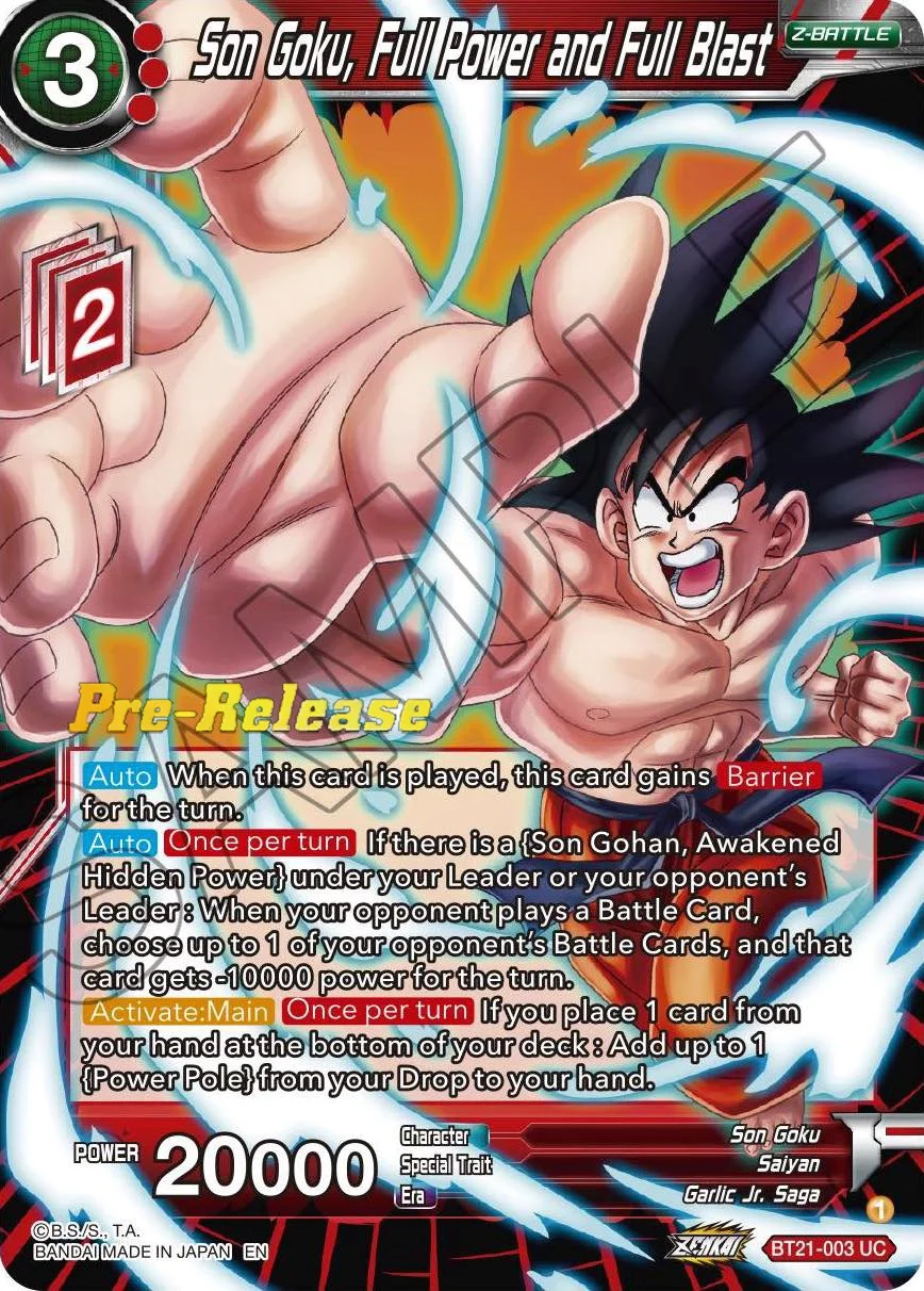 Son Goku, Full Power and Full Blast 「BT21-003_PR」「EN」