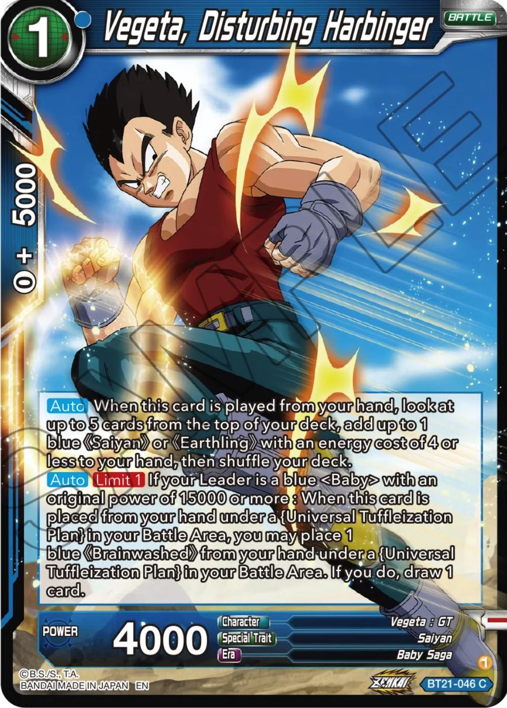 Vegeta, Disturbing Harbinger 「BT21-046」「EN」