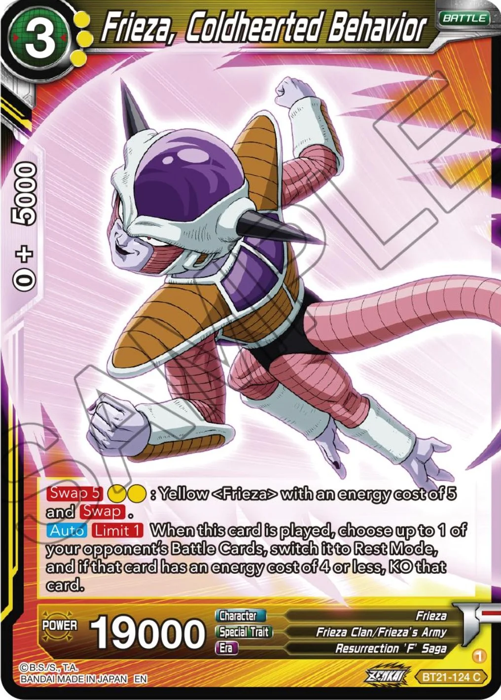 Frieza, Coldhearted Behavior 「BT21-124」「EN」