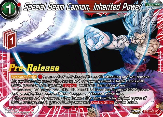 Special Beam Cannon, Inherited Power 「BT22-007」「EN」