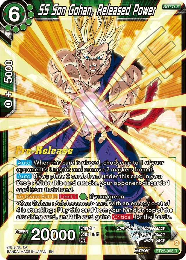 SS Son Gohan, Released Power 「BT22-063」「EN」