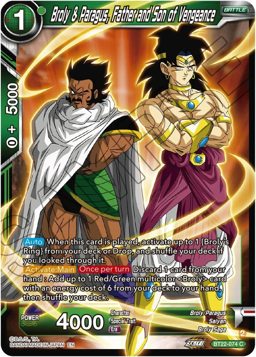 Broly & Paragus, Father and Son of Vengeance 「BT22-074」「EN」