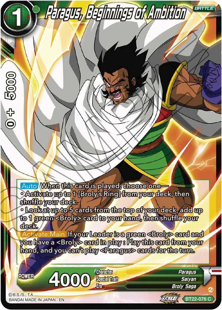 Paragus, Beginnings of Ambition 「BT22-076」「EN」