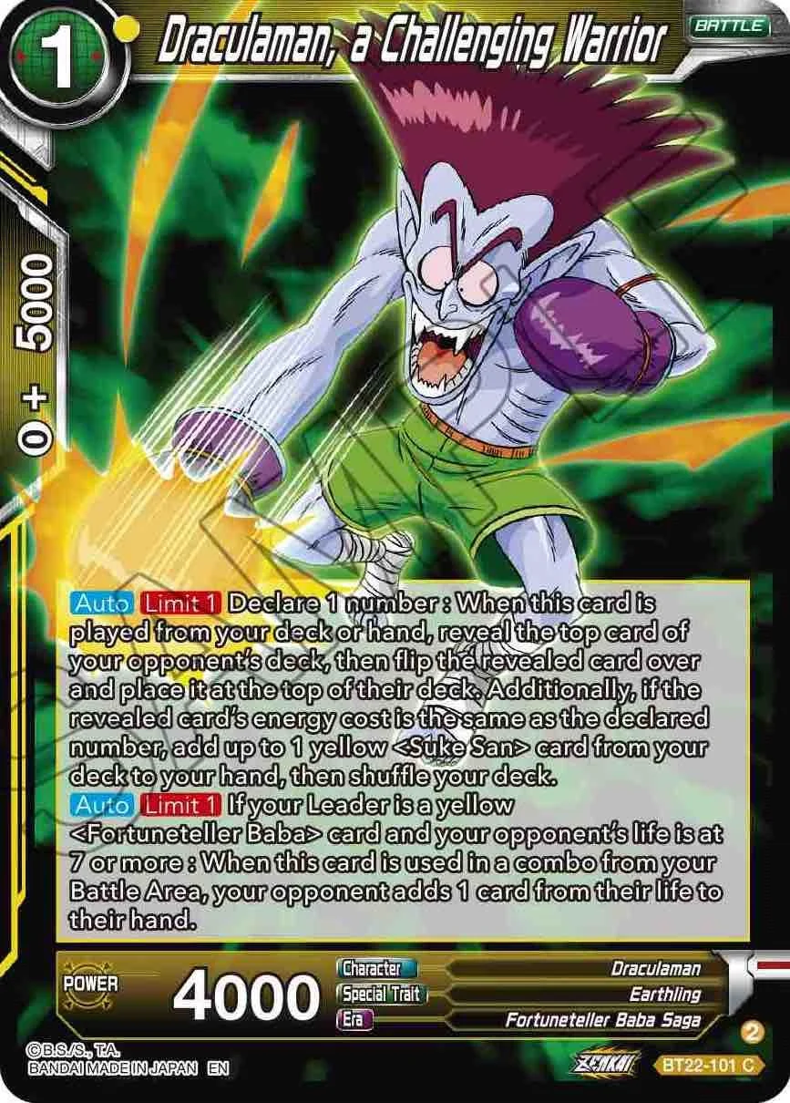 Draculaman, a Challenging Warrior 「BT22-101」「EN」