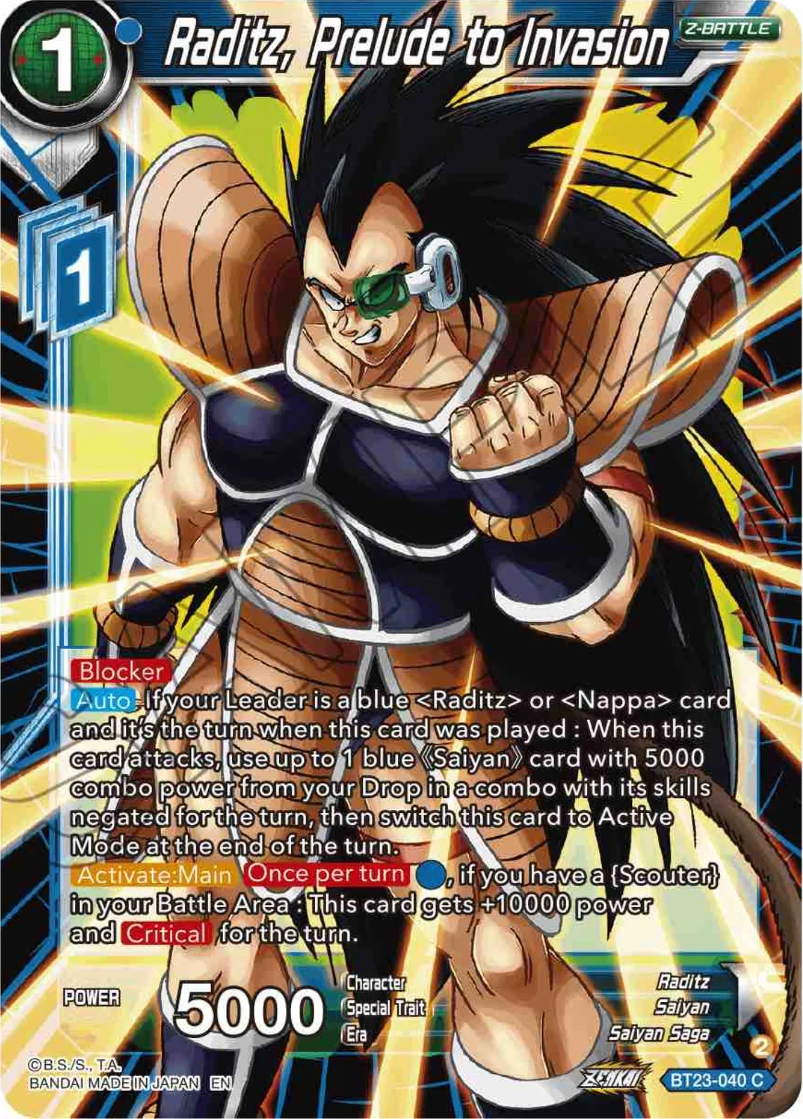 Raditz, Prelude to Invasion 「BT23-040」「EN」