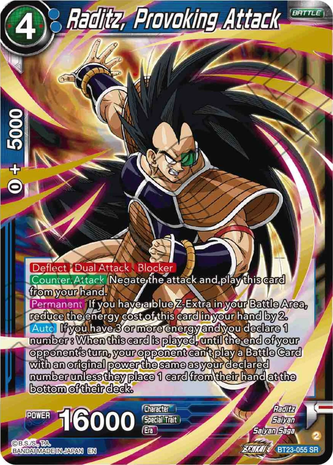 Raditz, Provoking Attack 「BT23-055_PR」「EN」