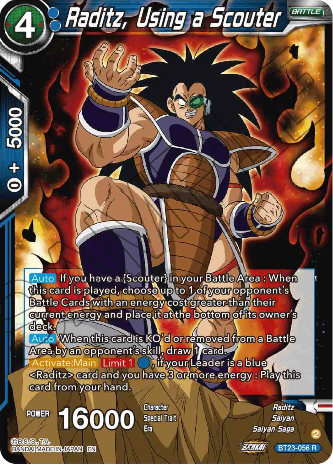 Raditz, Using a Scouter 「BT23-056」「EN」