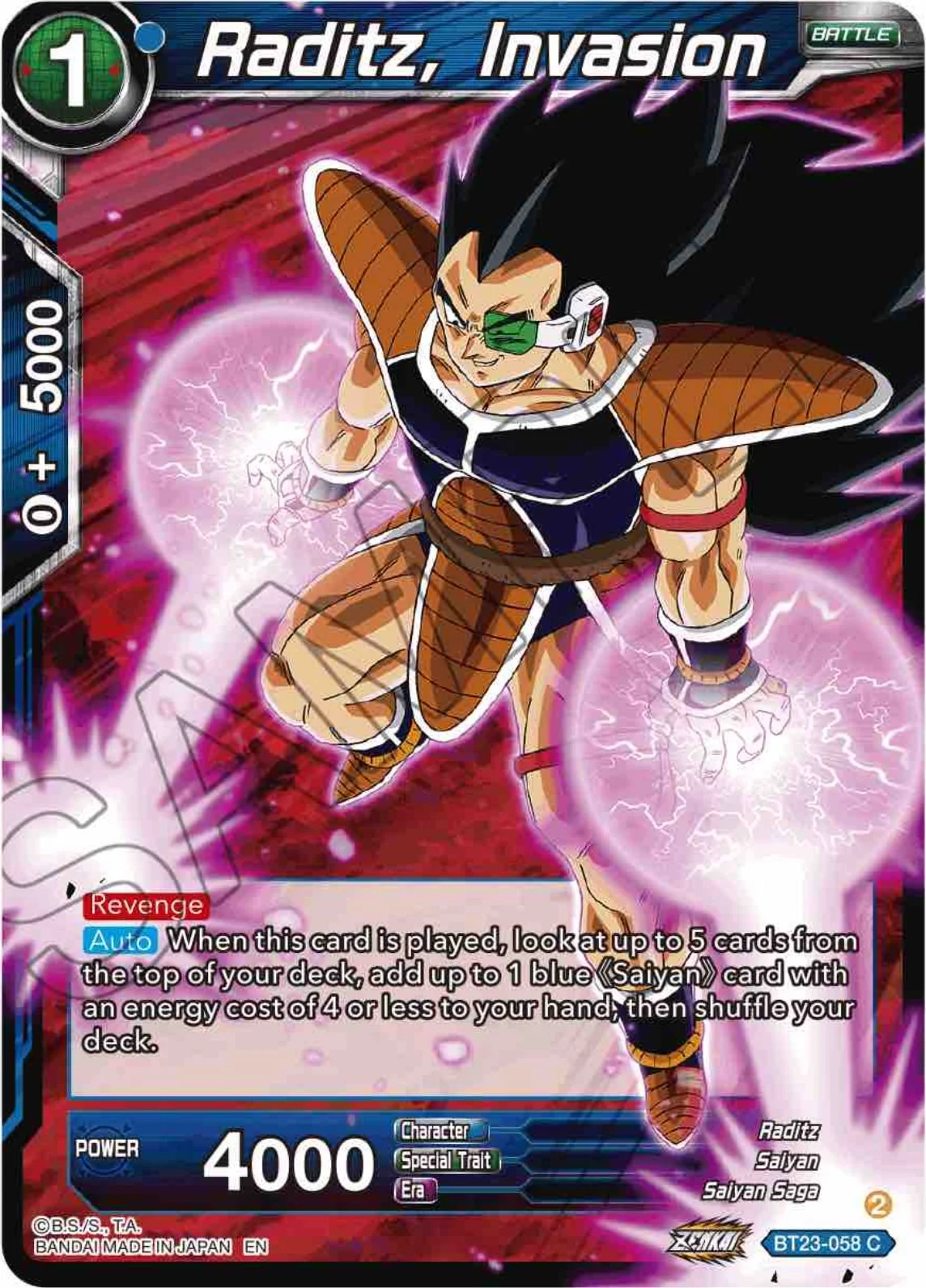 Raditz, Invasion 「BT23-058」「EN」
