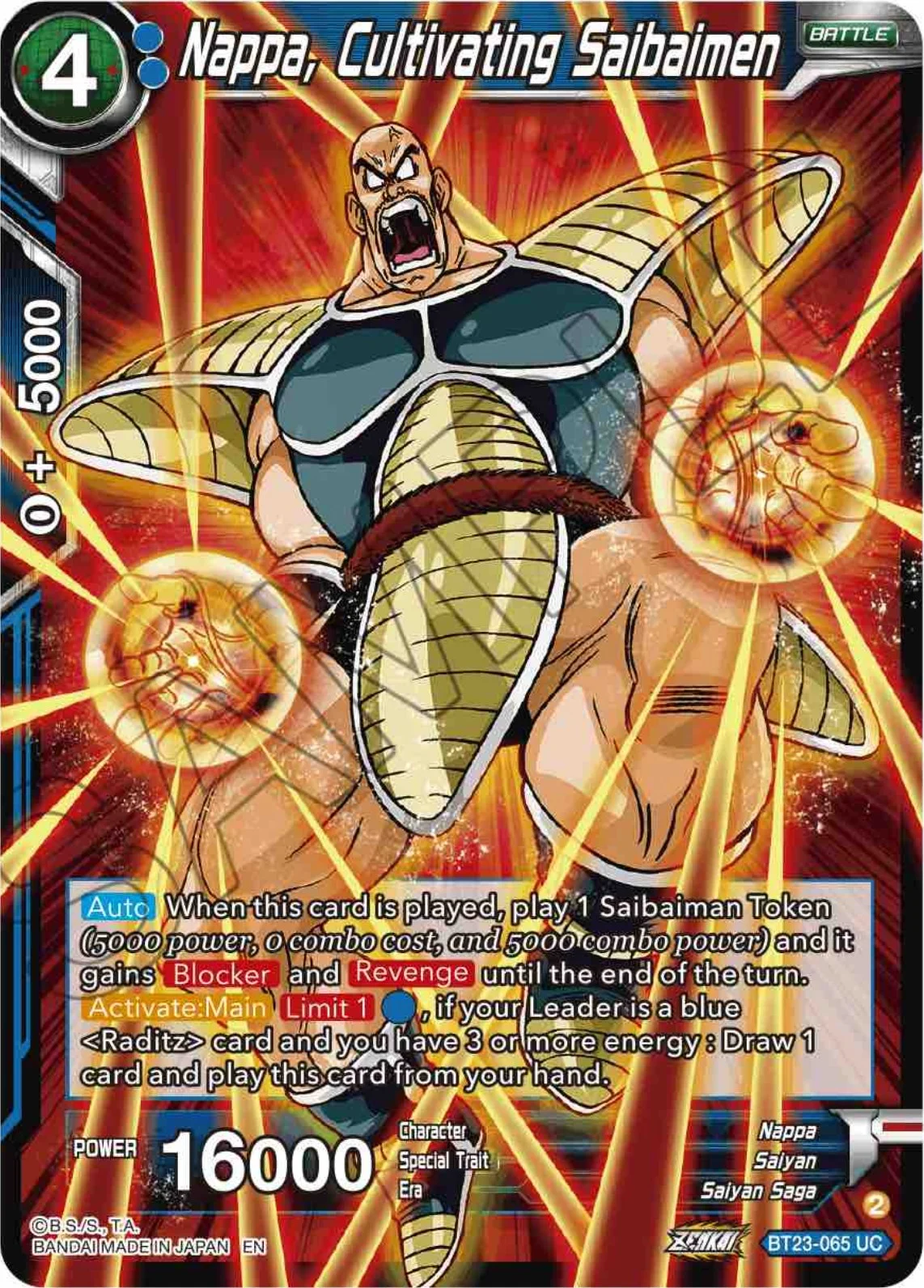 Nappa, Cultivating Saibaimen 「BT23-065」「EN」