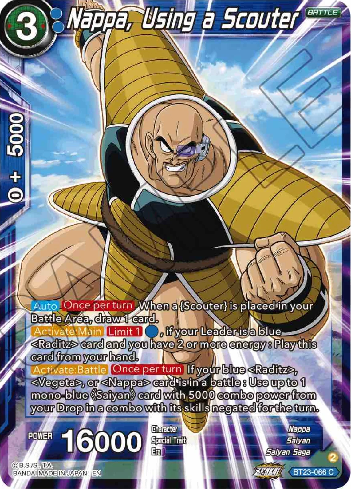 Nappa, Using a Scouter 「BT23-066」「EN」