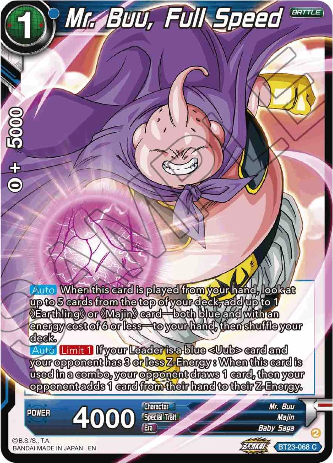 Mr. Buu, Full Speed 「BT23-068」「EN」