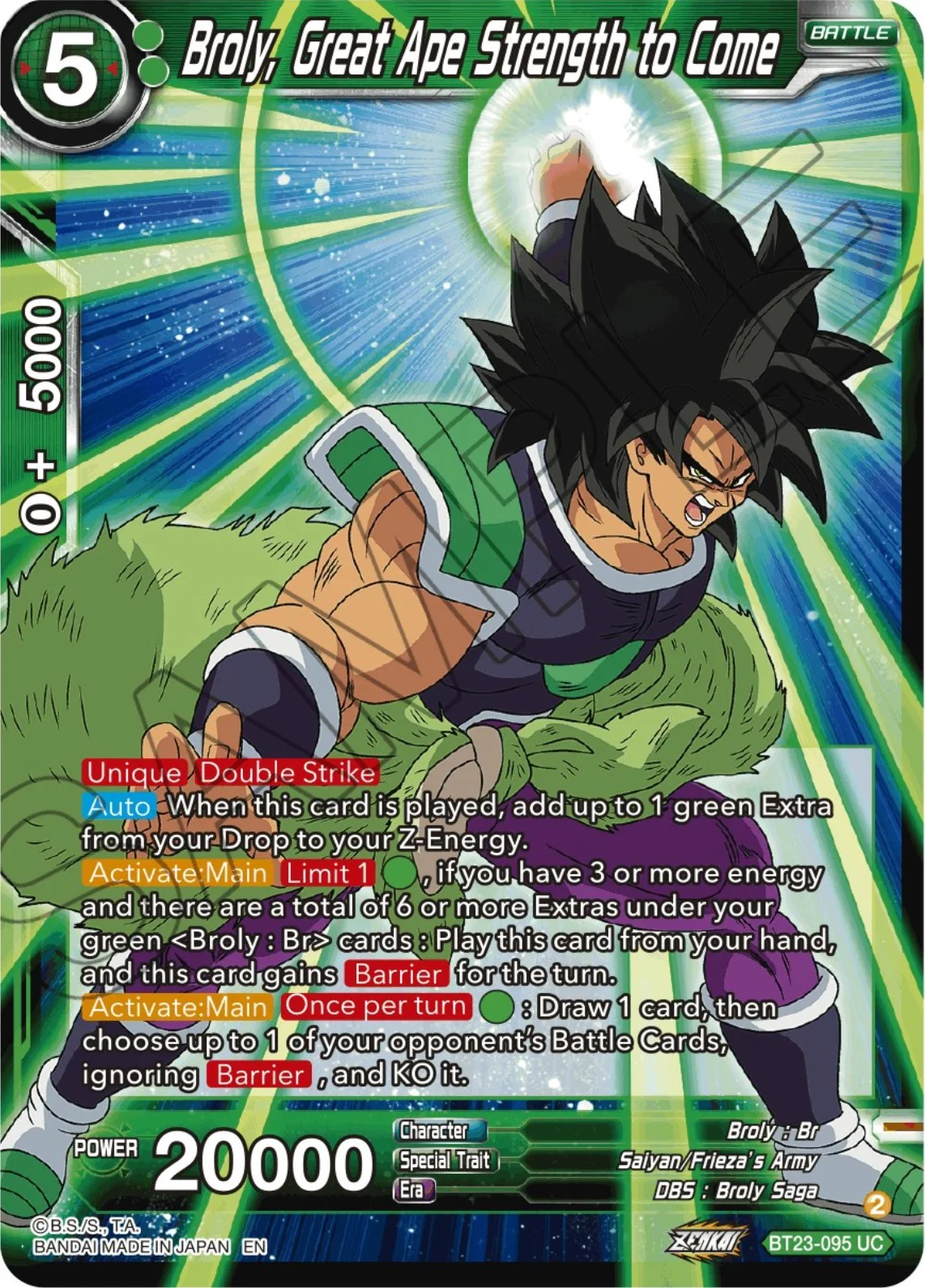 Broly, Great Ape Strength to Come 「BT23-095」「EN」