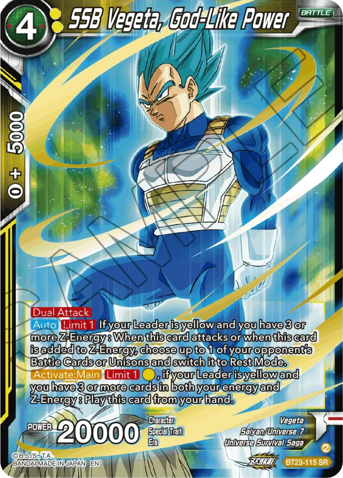 SSB Vegeta, God-Like Power 「BT23-115」「EN」