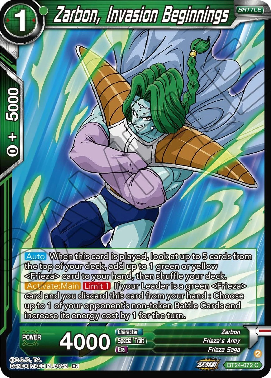 Zarbon, Invasion Beginnings 「BT24-072」「EN」
