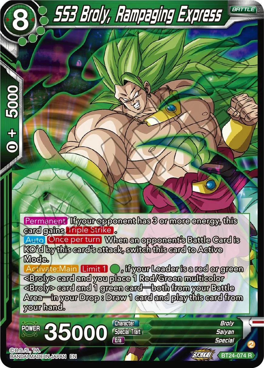 SS3 Broly, Rampaging Express 「BT24-074」「EN」