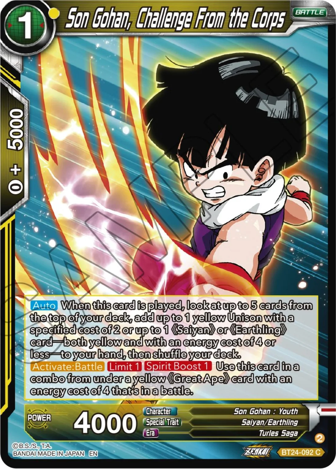 Son Gohan, Challenge From the Corps 「BT24-092_PR」「EN」
