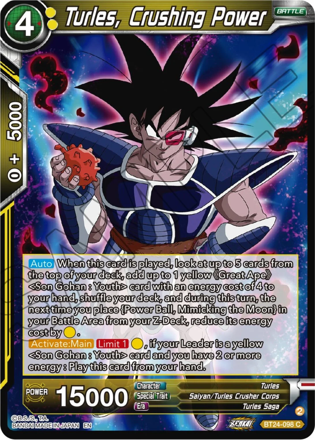 Turles, Crushing Power 「BT24-098」「EN」