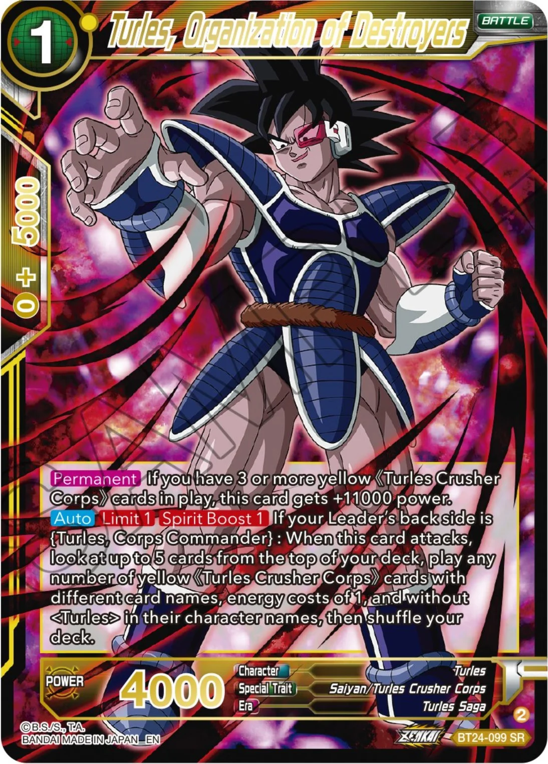Turles, Organization of Destroyers 「BT24-099_SPR」「EN」