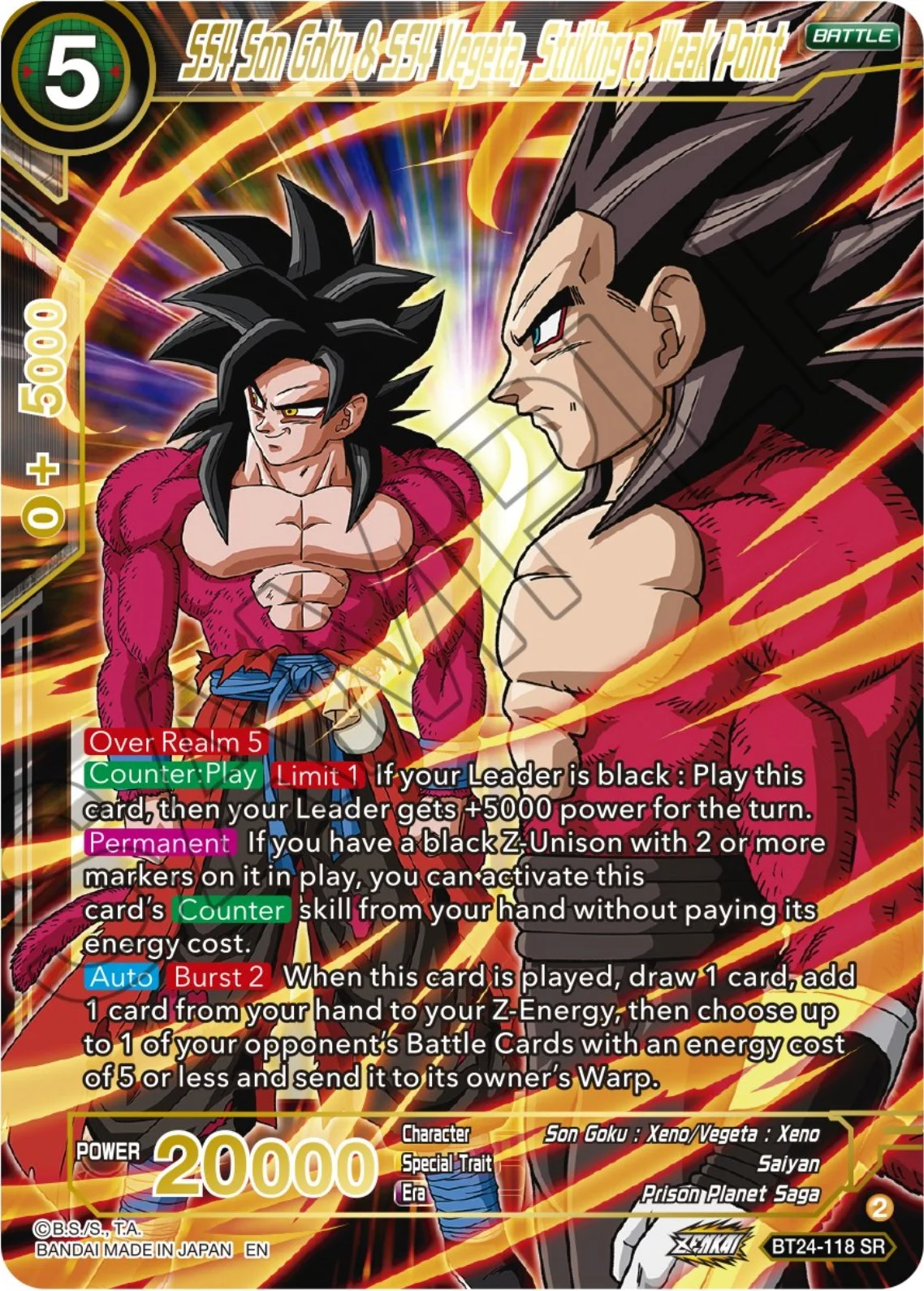 SS4 Son Goku & SS4 Vegeta, Striking a Weak Point 「BT24-118」「EN」