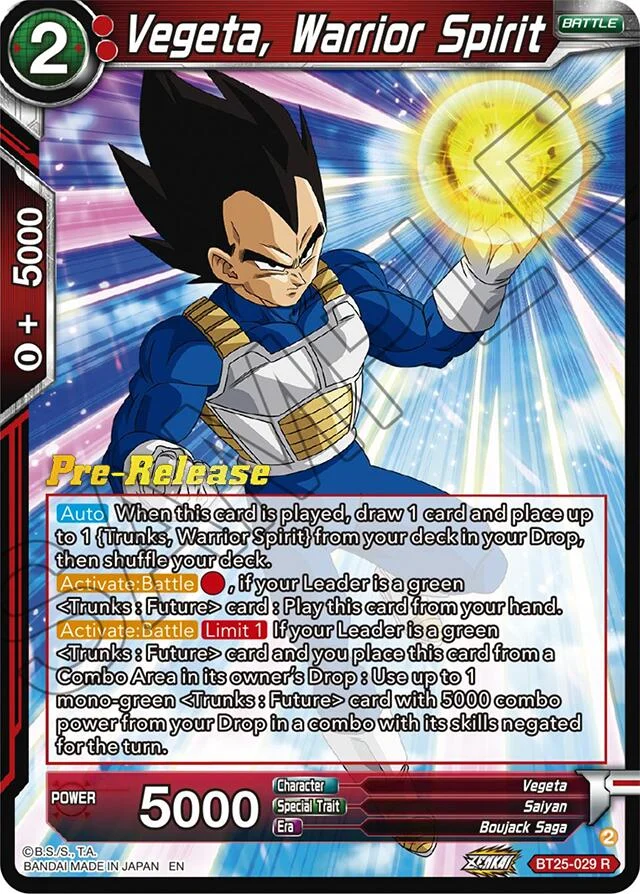 Vegeta, Warrior Spirit 「BT25-029」「EN」