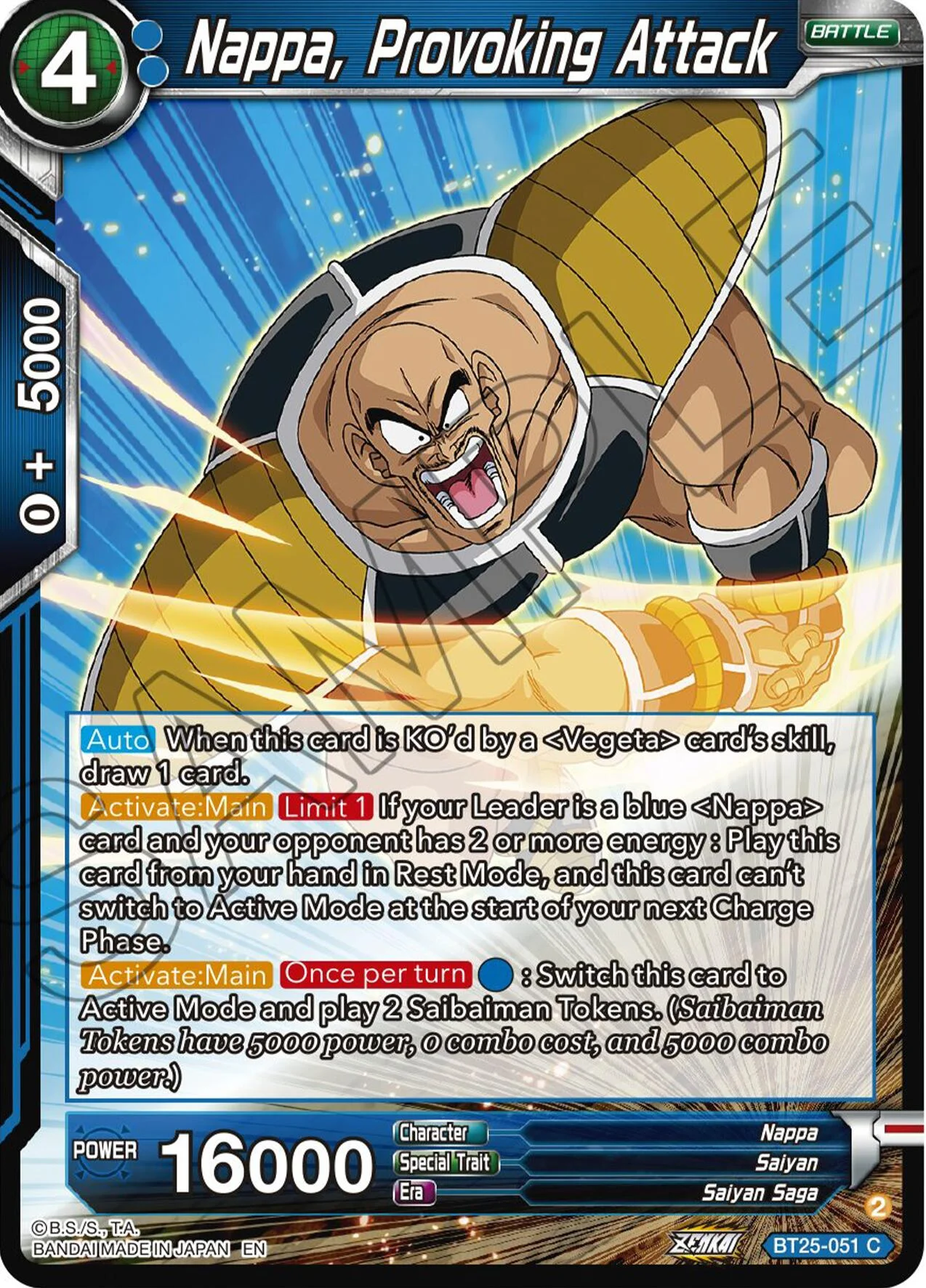 Nappa, Provoking Attack 「BT25-051」「EN」