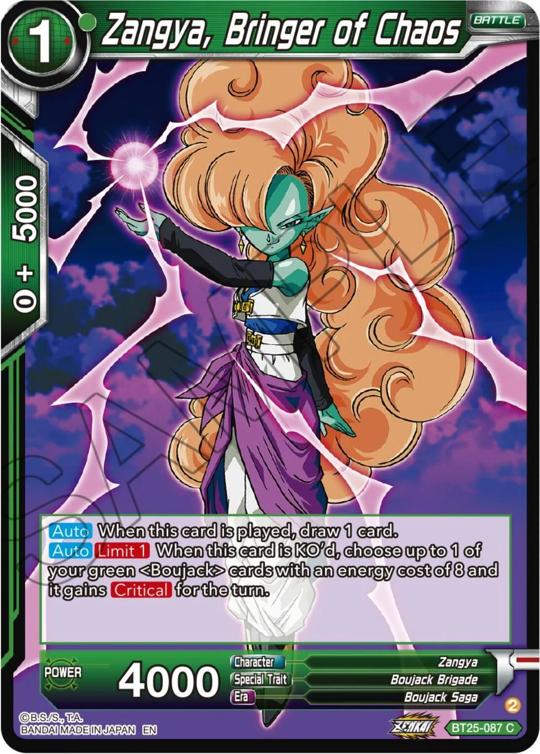 Zangya, Bringer of Chaos 「BT25-087」「EN」