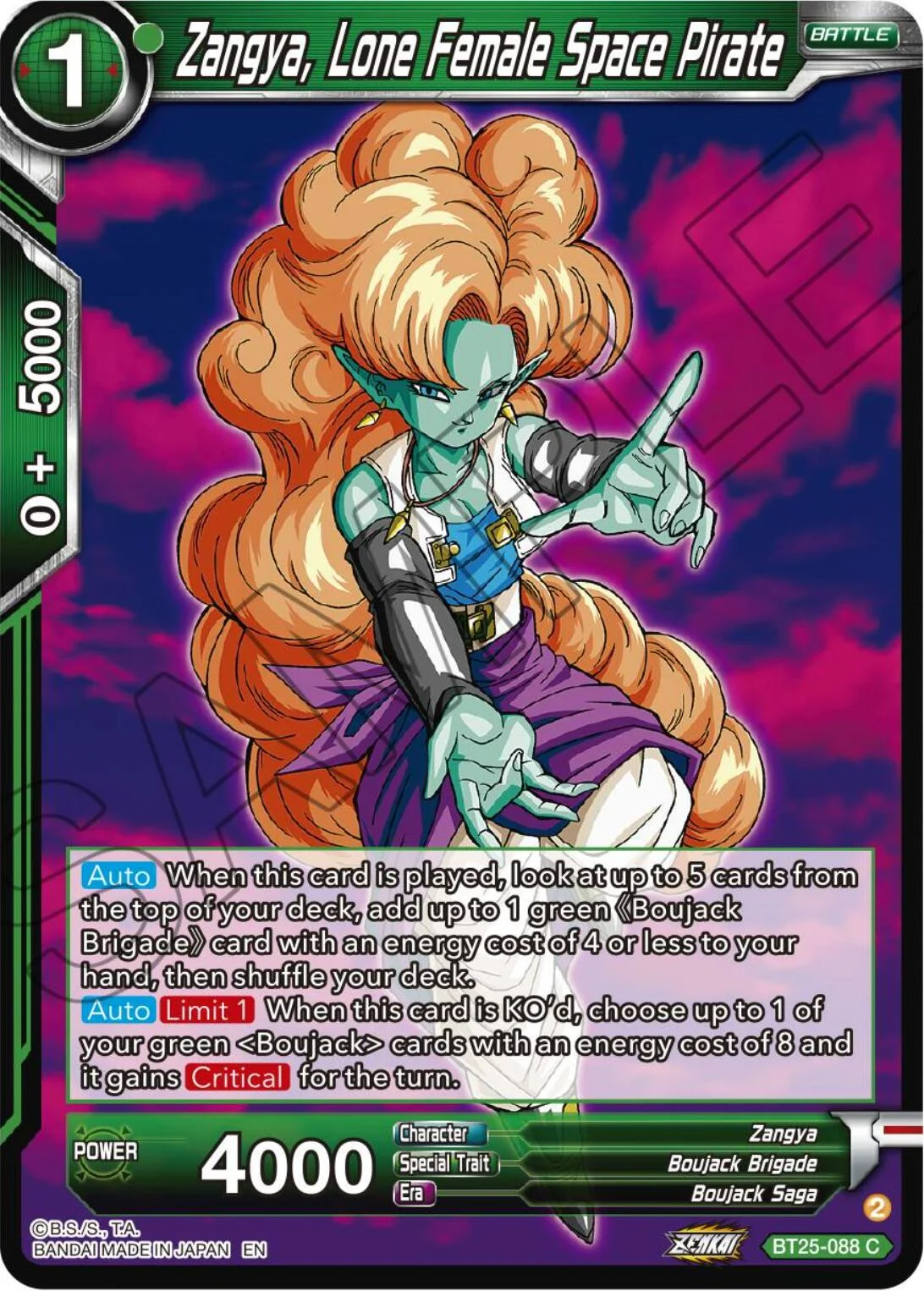 Zangya, Lone Female Space Pirate 「BT25-088」「EN」