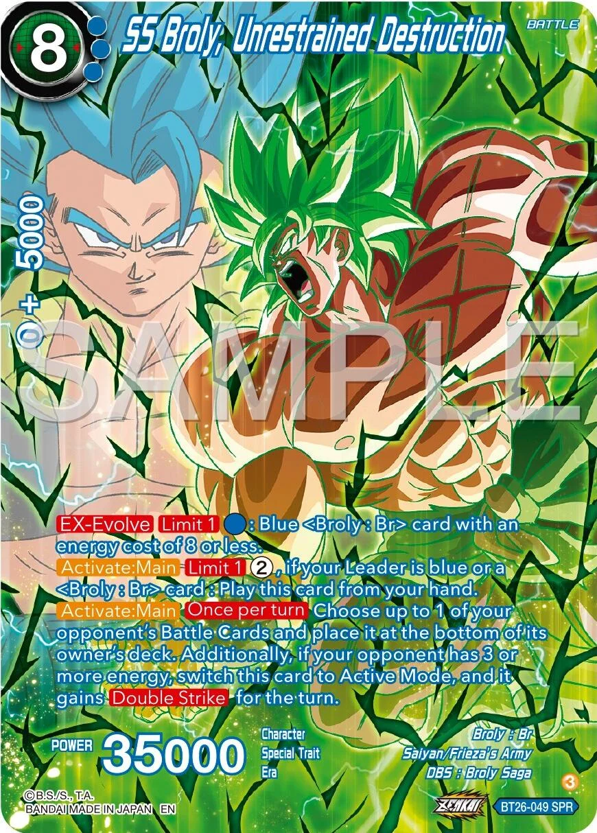 SS Broly, Unrestrained Destruction 「BT26-049_SPR」「EN」